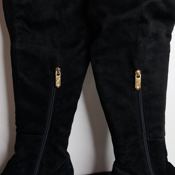 BRIAN ATWOOD B-MALLEY Suede Over Knee Heel Boots Black Size 8.5 - Picture 3 of 6